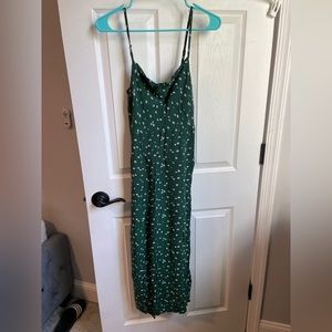 Green dress with leg slit
